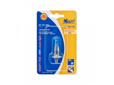 Автолампа H1 12v55w(P14,5s)KraftPro +55%more light от KRAFT Автолампа H1 12v55w(P14,5s)KraftPro +55%more light