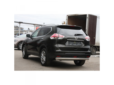 Защита задняя 75x42 овальная, Nissan X-Trail 2015-