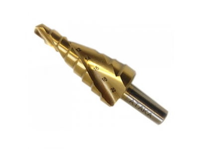 Сверло по мет. ступ. 6-18мм*7ступ. титан бокс профи Атака от АТАКА Сверло по мет. ступ. 6-18мм*7ступ. титан бокс профи Атака