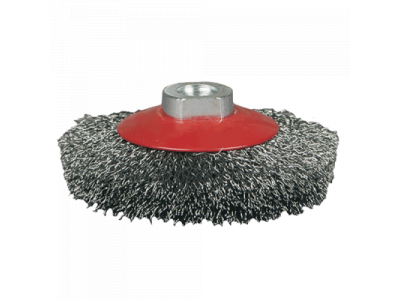 Щётка №022; 210014320 d-100 М14 вогнутая, гофрир.латун. от АТАКА Щётка №022; 210014320 d-100 М14 вогнутая, гофрир.латун.